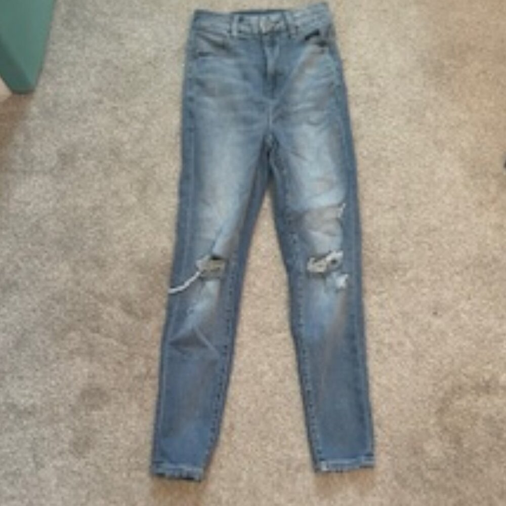 👖 American Eagle Ne(x)t Level Light Wash Distressed Jeggings Size Short 00
